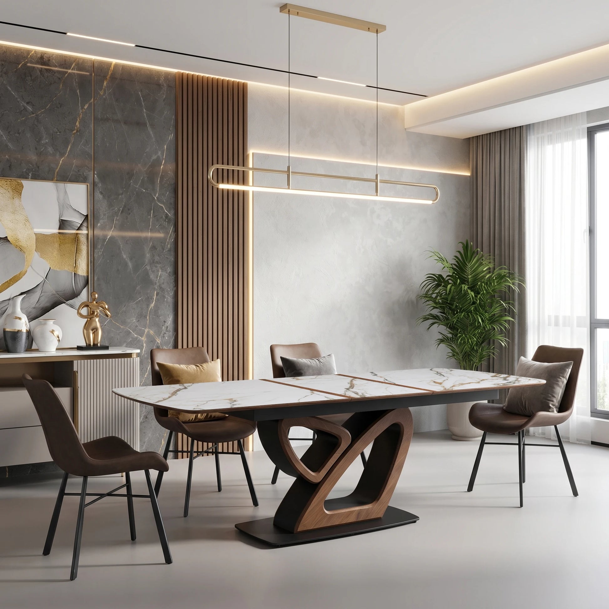 Luxury Extendable Dining Table Modern Italian Style for Villa