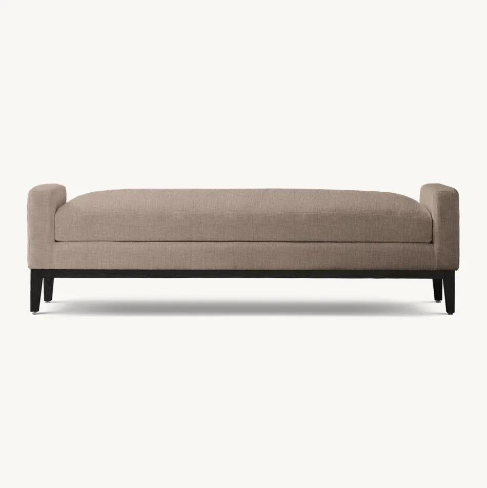 Modernist Bedroom Bench – Oak Base Italian Design Statement Piece | 1600973027366