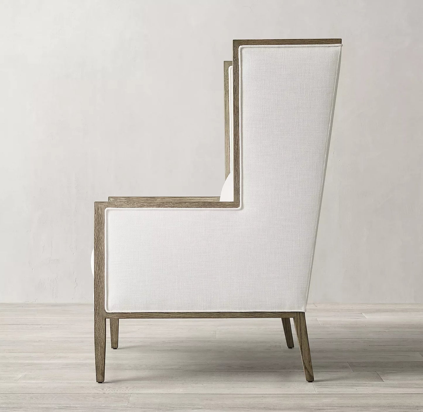 French Contemporary Wingback Chair – Track Arm Upholstered Statement Piece