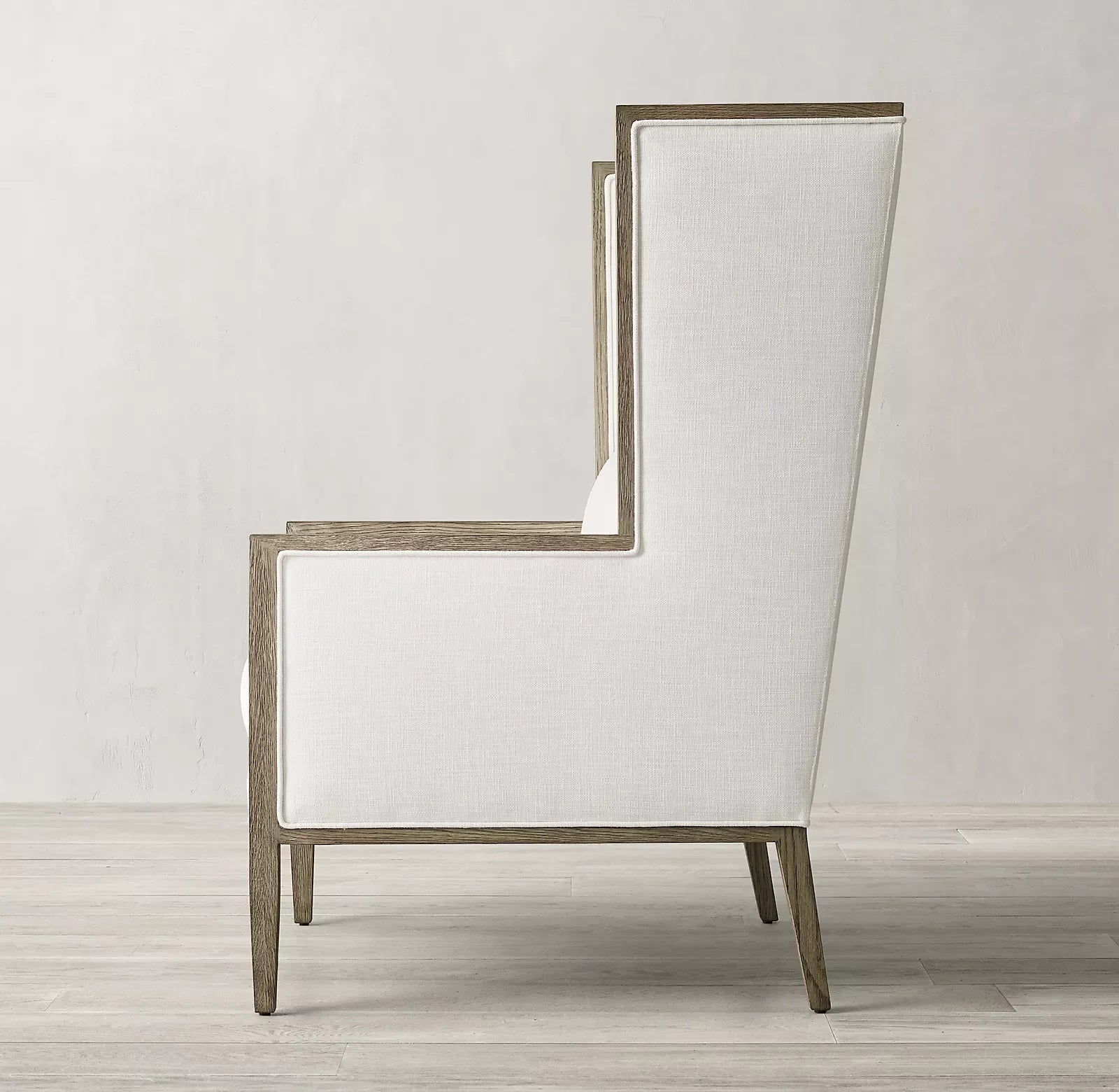 French Contemporary Wingback Chair – Track Arm Upholstered Statement Piece