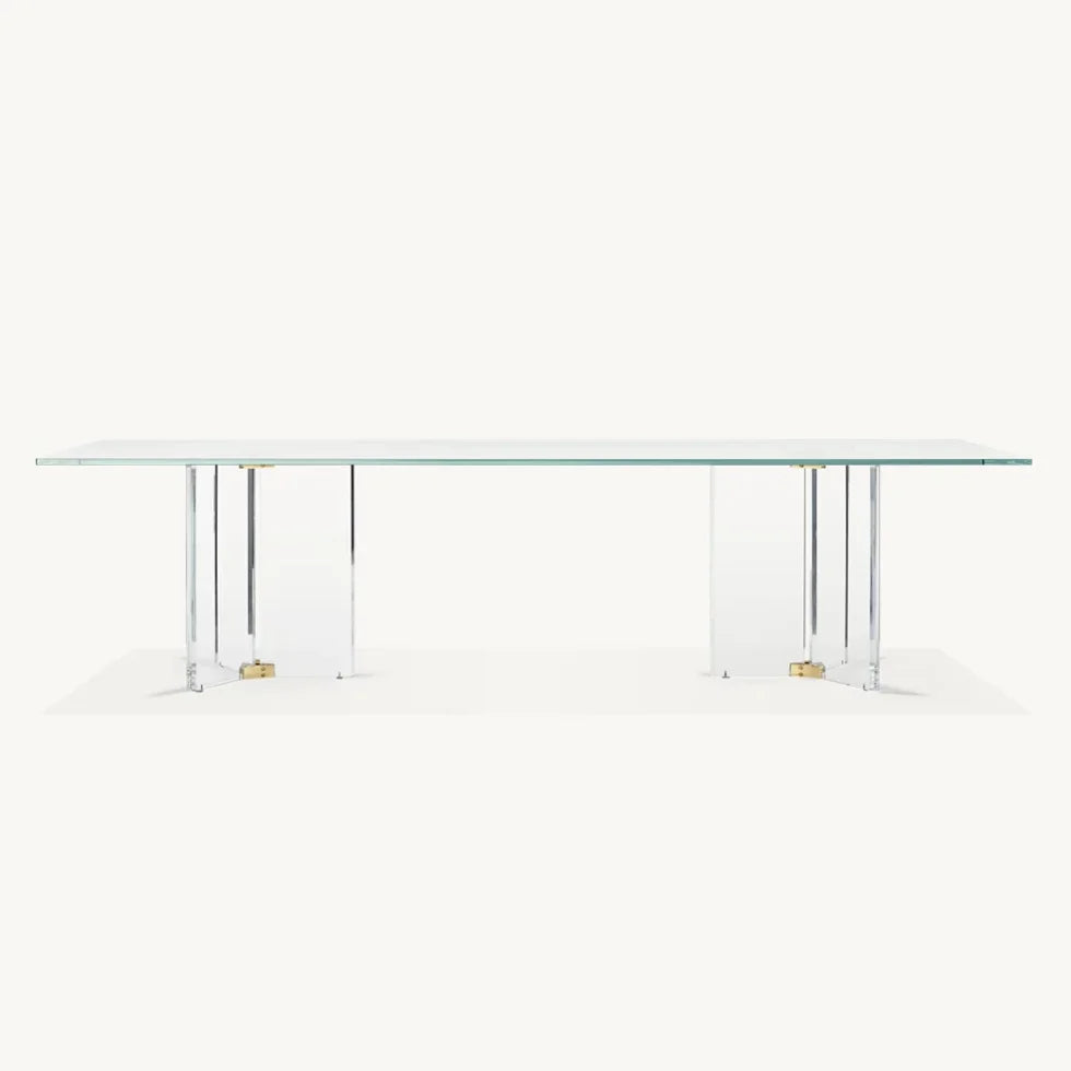 Rectangular Dining Table – Postmodern Acrylic and Solid Oak – Lazio | 1601224593426