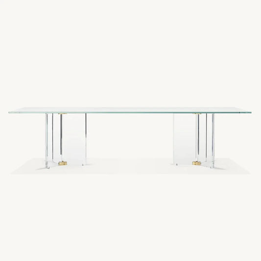 Rectangular Dining Table – Postmodern Acrylic and Solid Oak – Lazio | 1601224593426