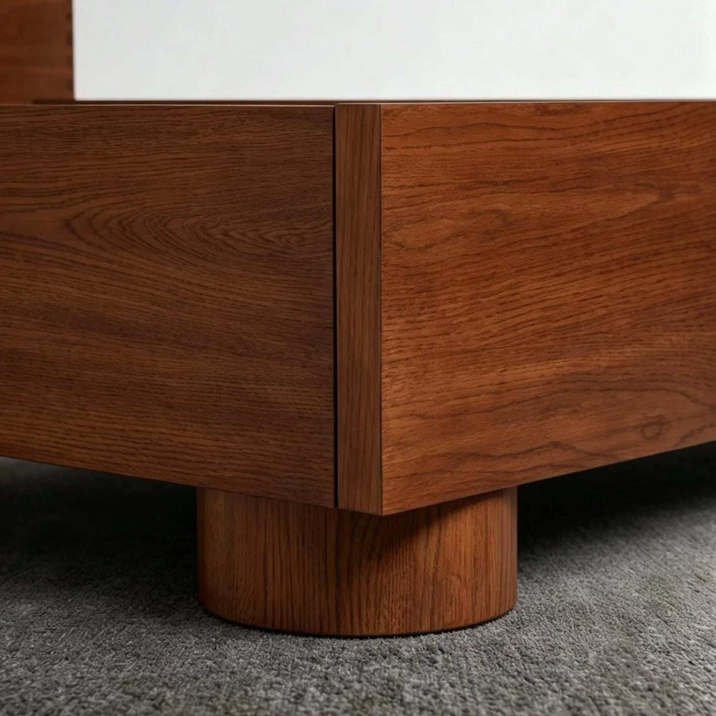 Midcentury Birch Platform Bed 59x79in – Artisan Timber Statement Piece | 22-930