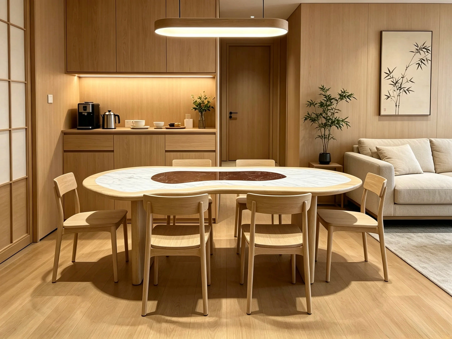 Luxury Cloud Shape Irregular Marble Dining Table Elegant Modern Italian Style for Villa