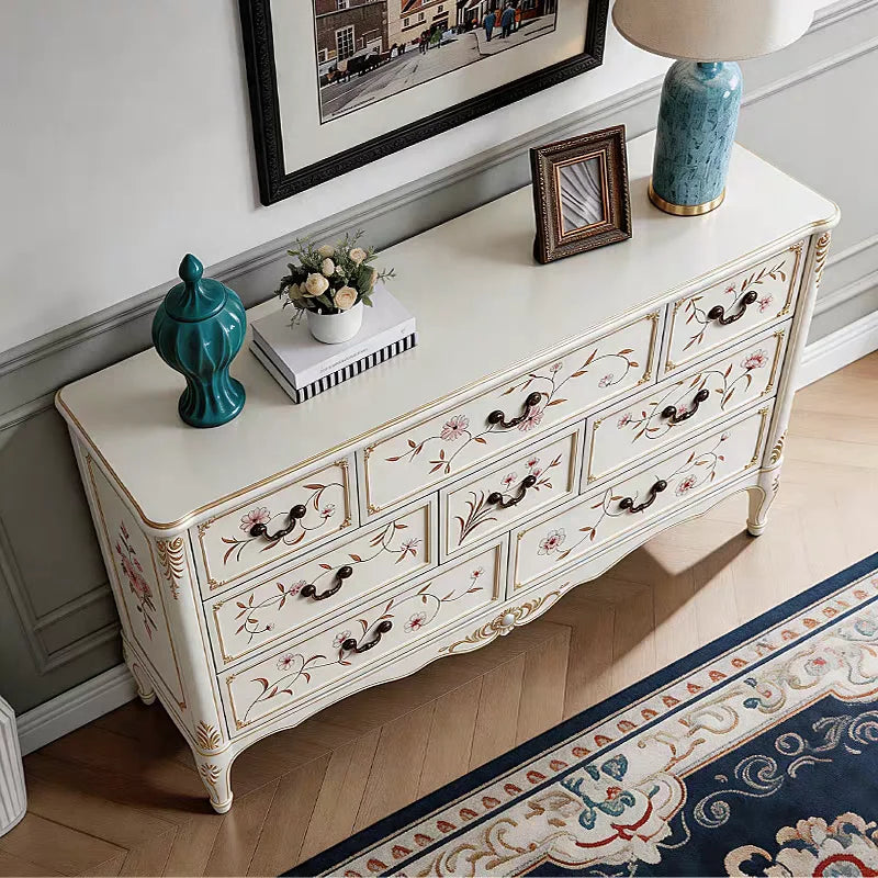 8-Drawer Chest – American Pastoral Painted Birch Solid Wood Cabinet