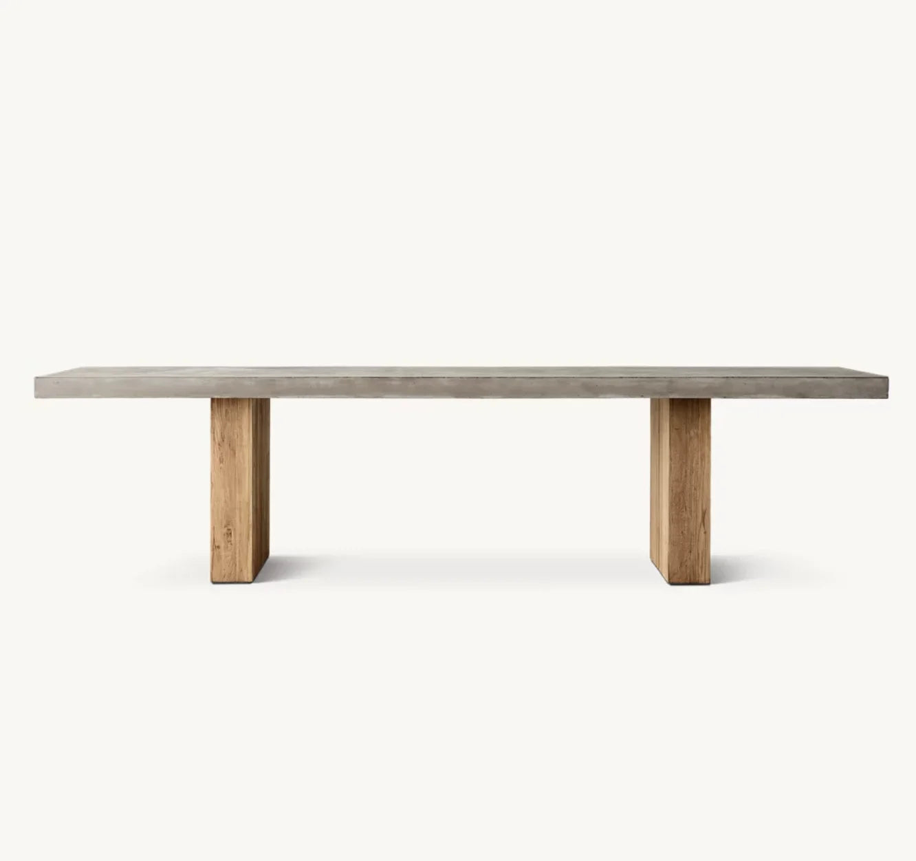 Solano Rectangular Dining Table – Bauhaus Design Polished Concrete & Teak | 1600947782270