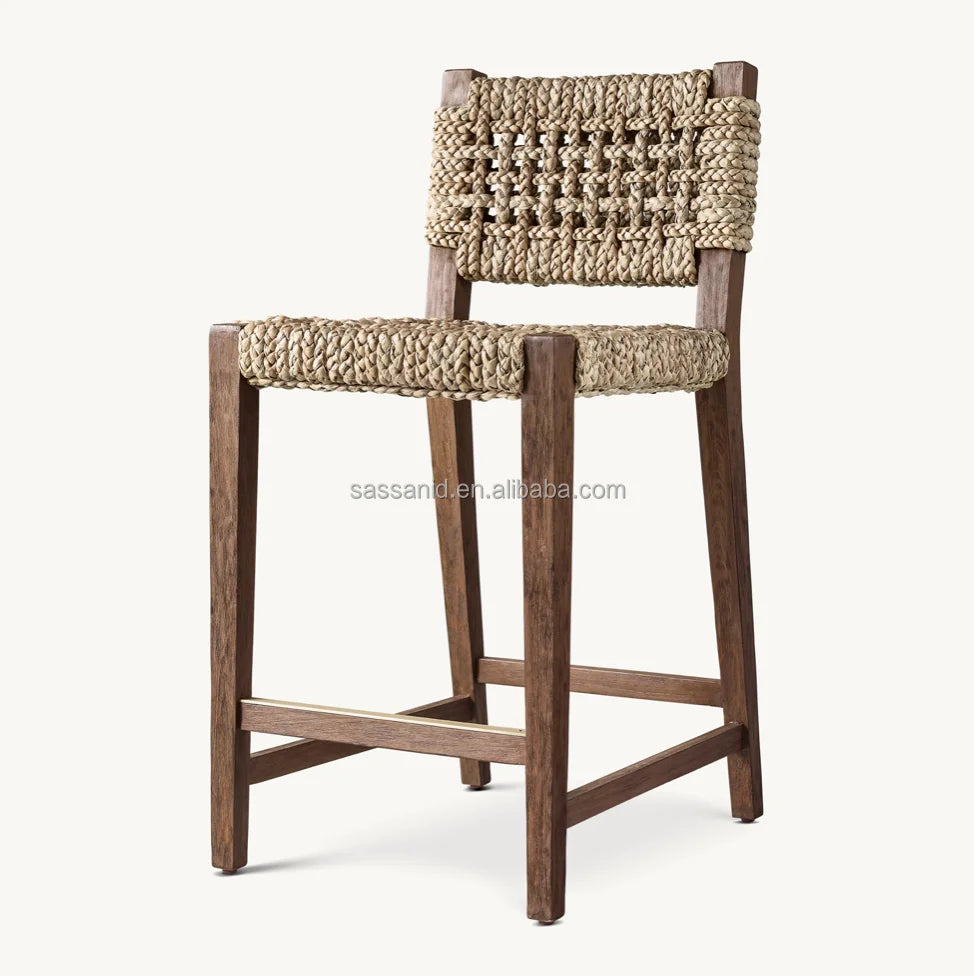 Counter Stool Modern Rustic – Solid Oak & Fabric Andy Designer Furniture