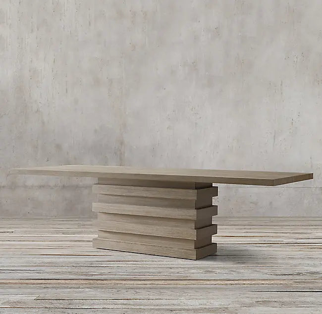 Contemporary Oak Dining Table – Minimalist Rectangular Design for Luxury Interiors
