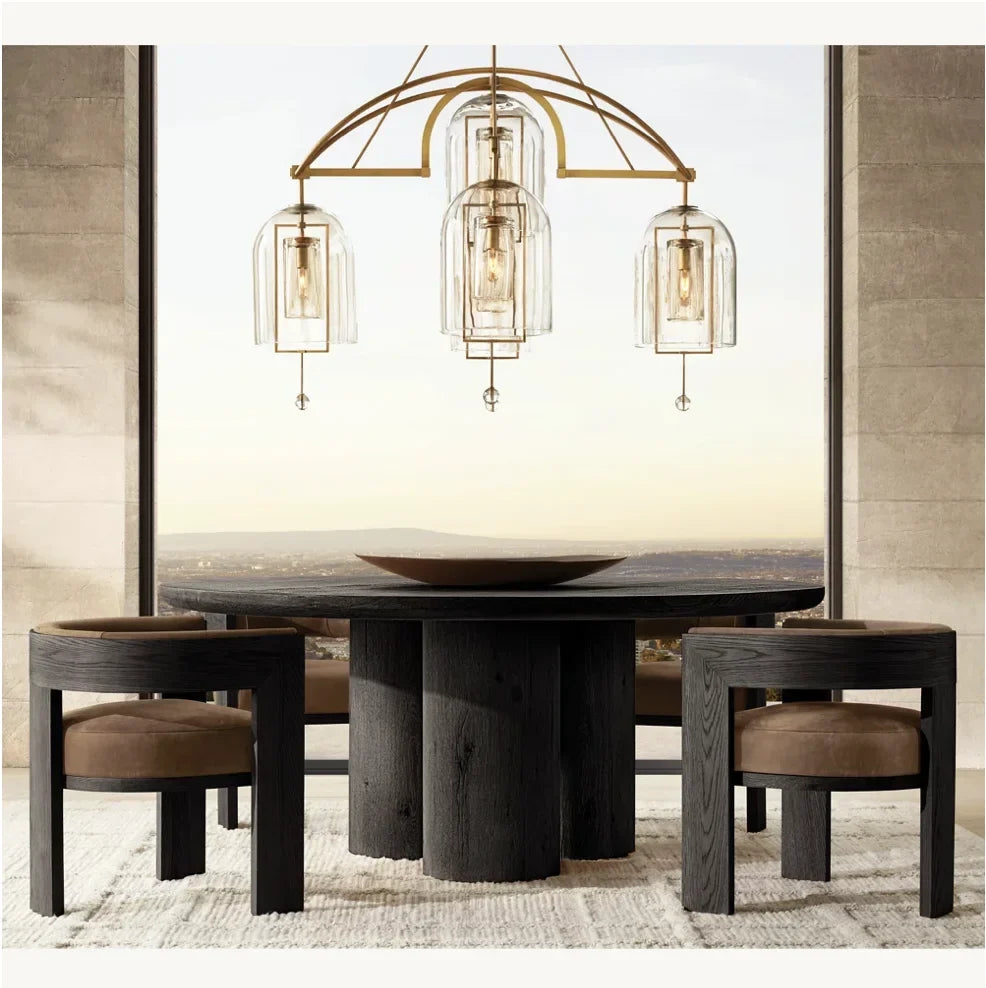 Osloo Round Dining Table – Solid Oak Cylinder Base Mid-Century Design