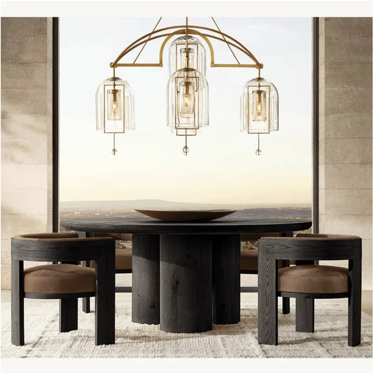 Osloo Round Dining Table – Solid Oak Cylinder Base Mid-Century Design