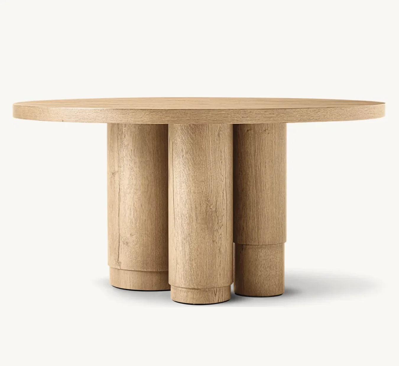 Round Dining Table – French Style Solid Oak Brushed Statement Piece
