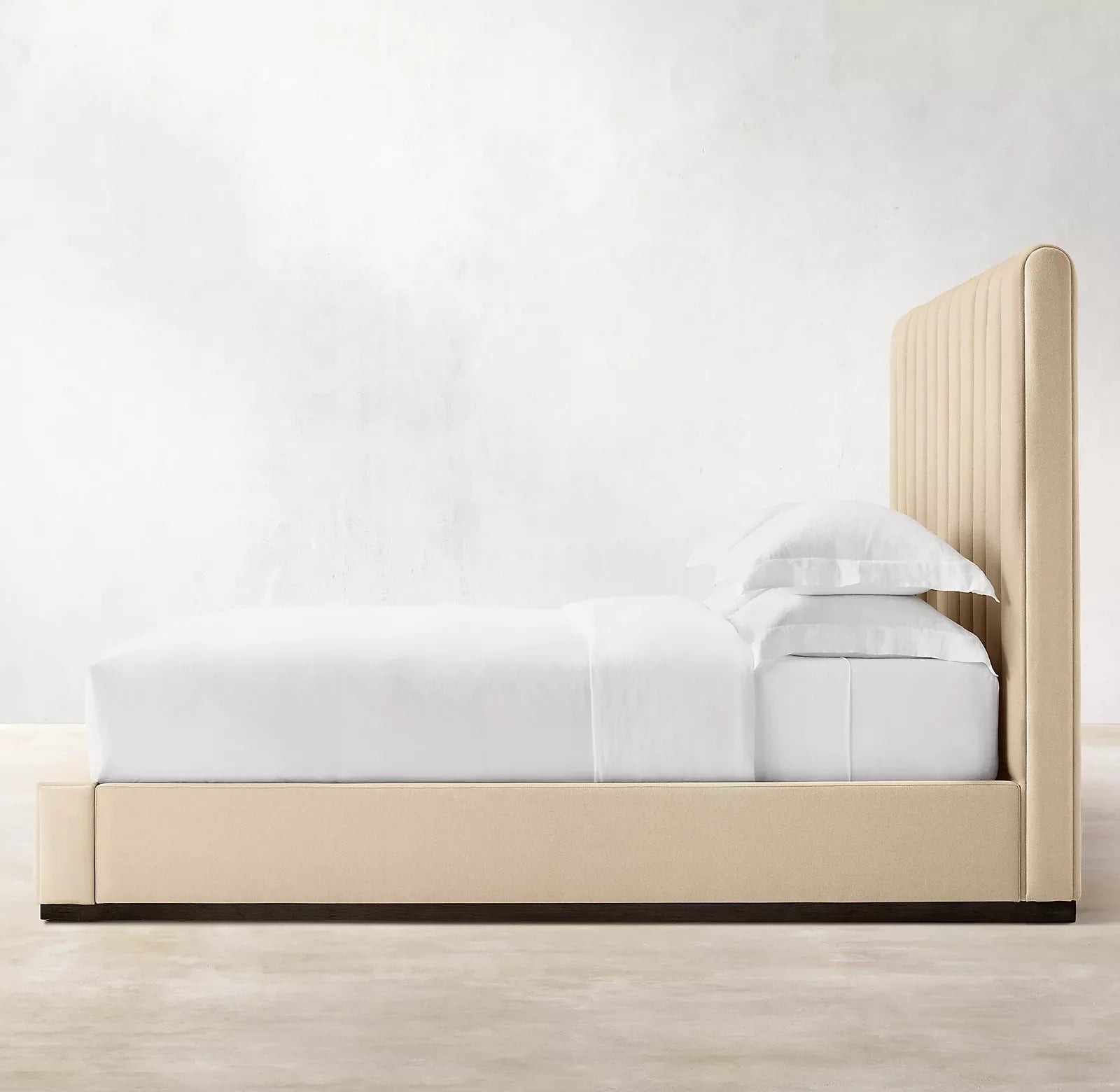 Channeled Panel Platform Bed – Contemporary Luxury Leather Statement Piece