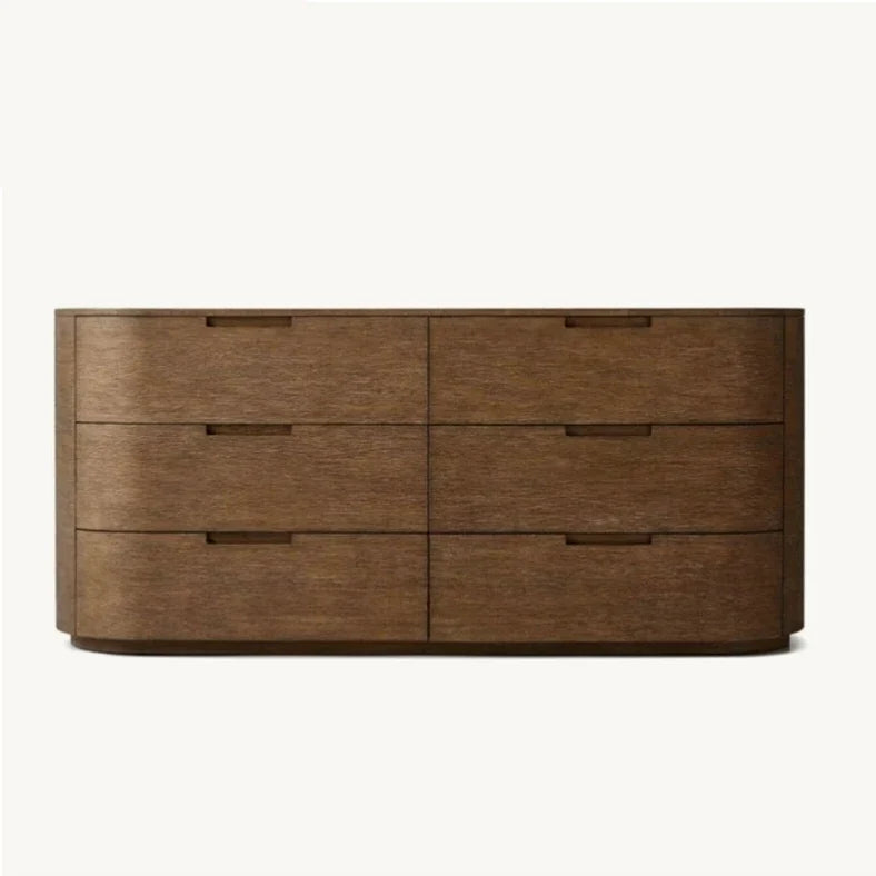 6-Drawer Chest 72" – French Vintage Solid Birch Wood Statement Piece