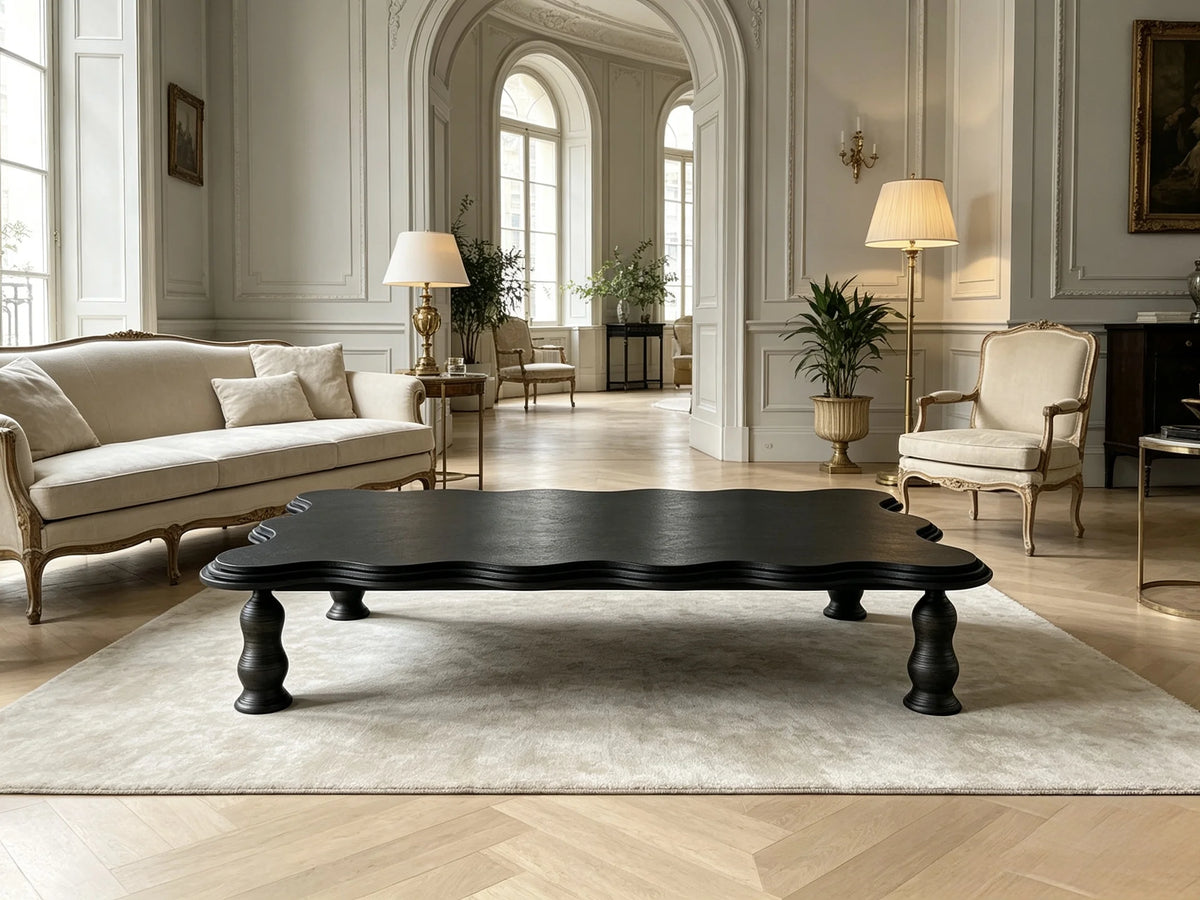 Luxury Wavy Irregular Marble Coffee Table Modern Minimalist Elegant Italian Style for Villa