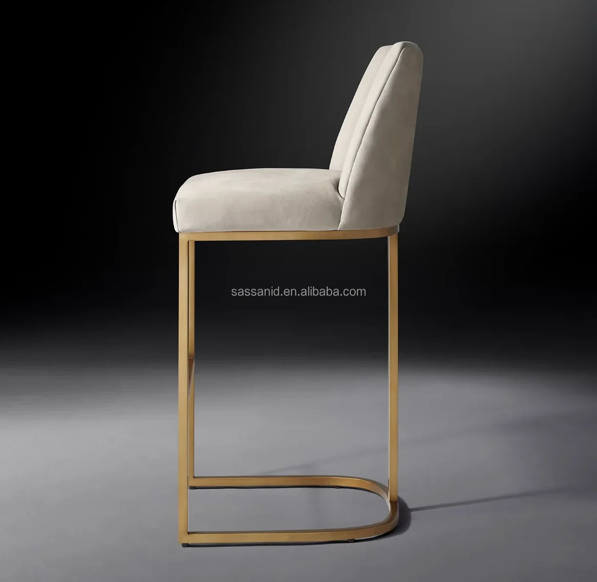 Emery Curved-Back Bar Stool – Midcentury Leather & Solid Oak Designer Furniture