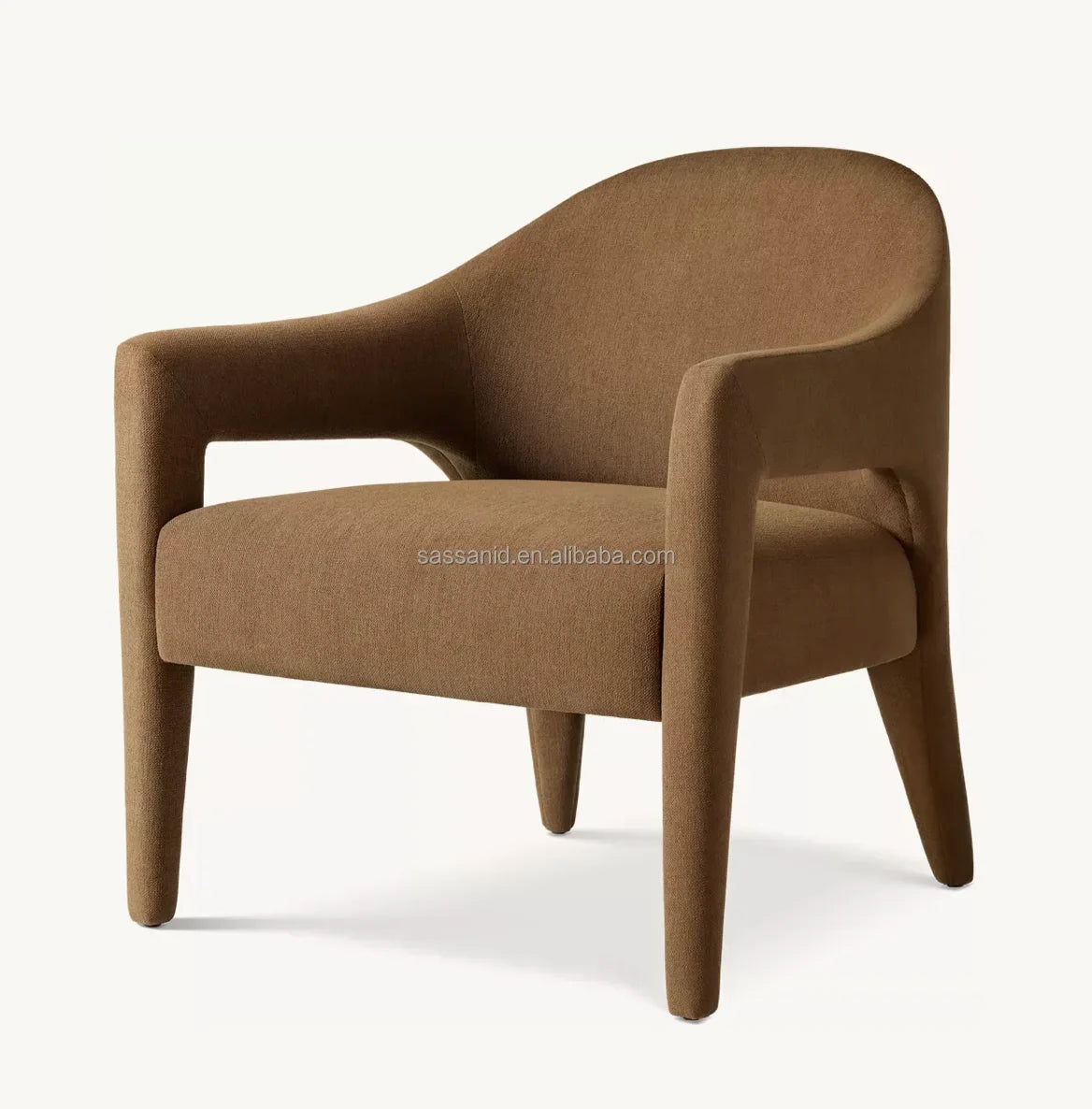 Lounge Chair Belgian Minimalist Italian Bouclé – Isabella Statement Piece