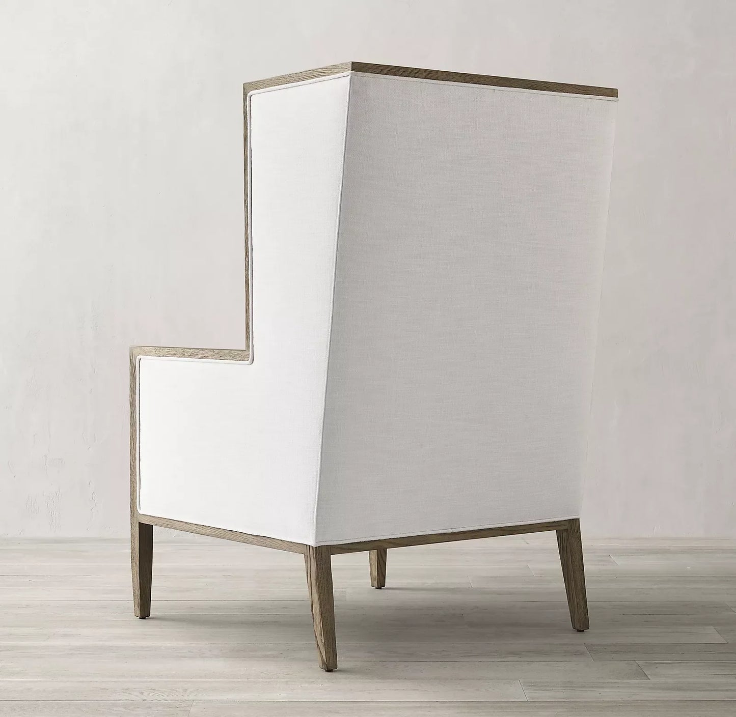 French Contemporary Wingback Chair – Track Arm Upholstered Statement Piece