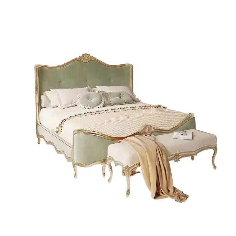 French Provincial Master Bed – Solid Birch Wood Statement Piece 258