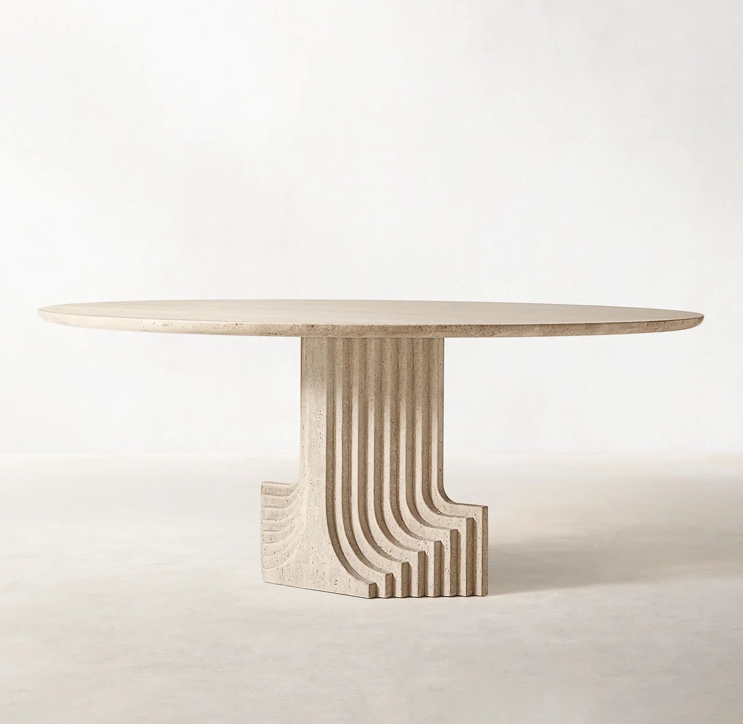 Round Dining Table – Streda Italian Arabescato Marble or Travertine Statement Piece
