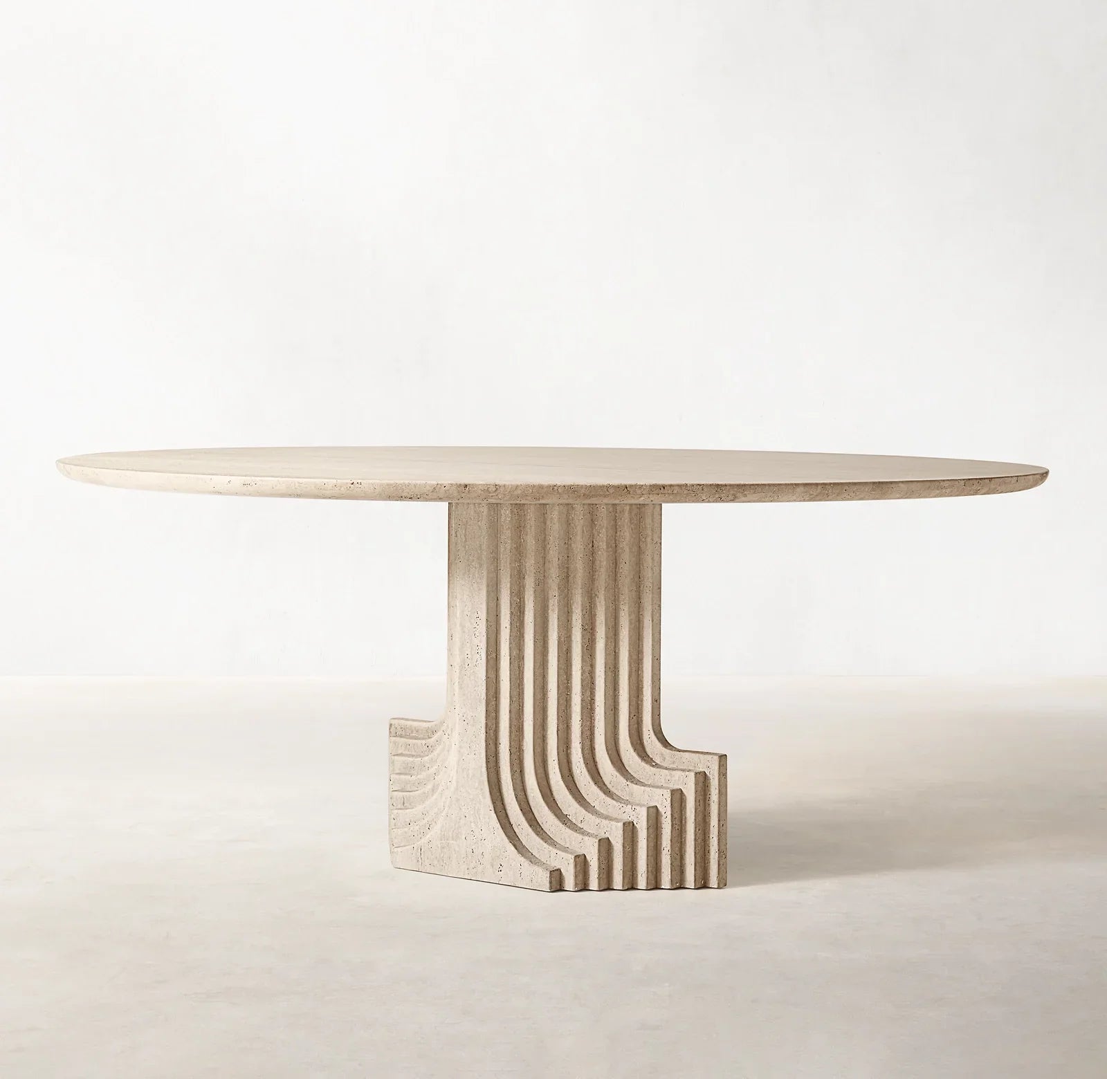 Round Dining Table – Streda Italian Arabescato Marble or Travertine Statement Piece