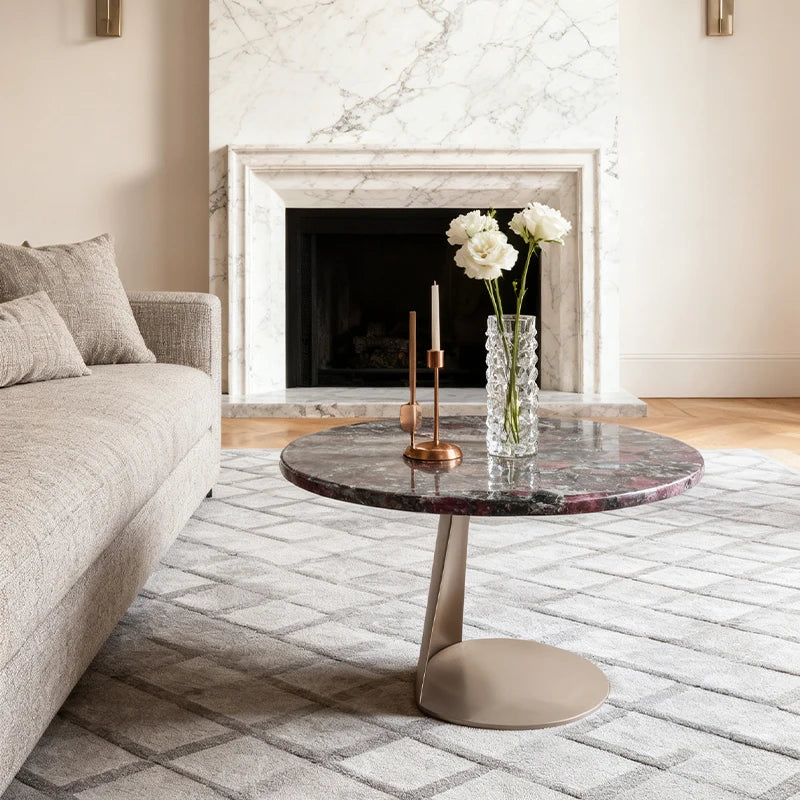 Luxury Round Marble Coffee Table Modern Italian Style for Villa