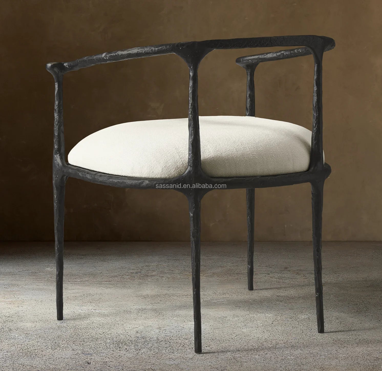 Remo Slope Arm Chair – Hand-Forged Iron – Re Home Modernist Design