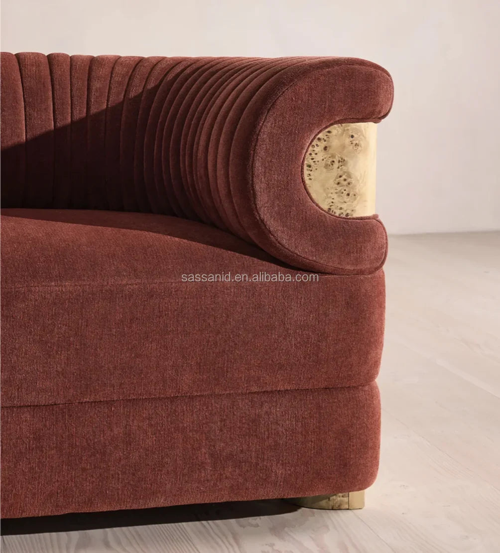 Midcentury Modern Wing Chair – Solid Oak and Linen Chenille Statement Piece