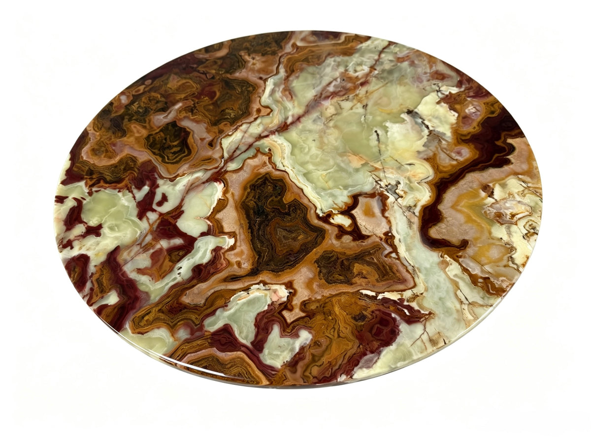 Modern Minimalist Green Jade Marble Round Coffee Table