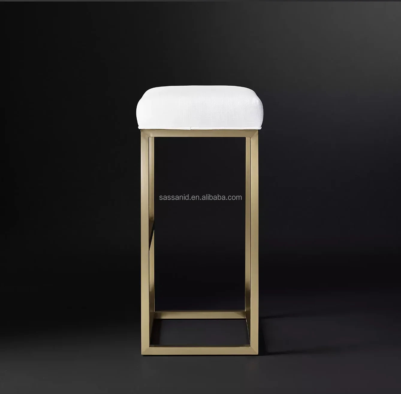 Bar and Counter Stool – Sculptural Metal Frame Fabric Modernist Seating | 1600687737491