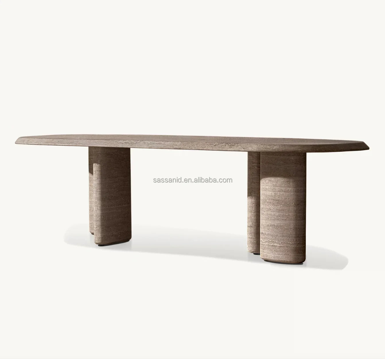 Sassanid Dining Table – Travertine Stone Rectangular Designer Piece
