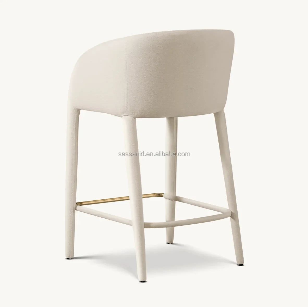 Barrelback Stool – Midcentury Silhouette, Vegan Leather & Metal | 1601579475092