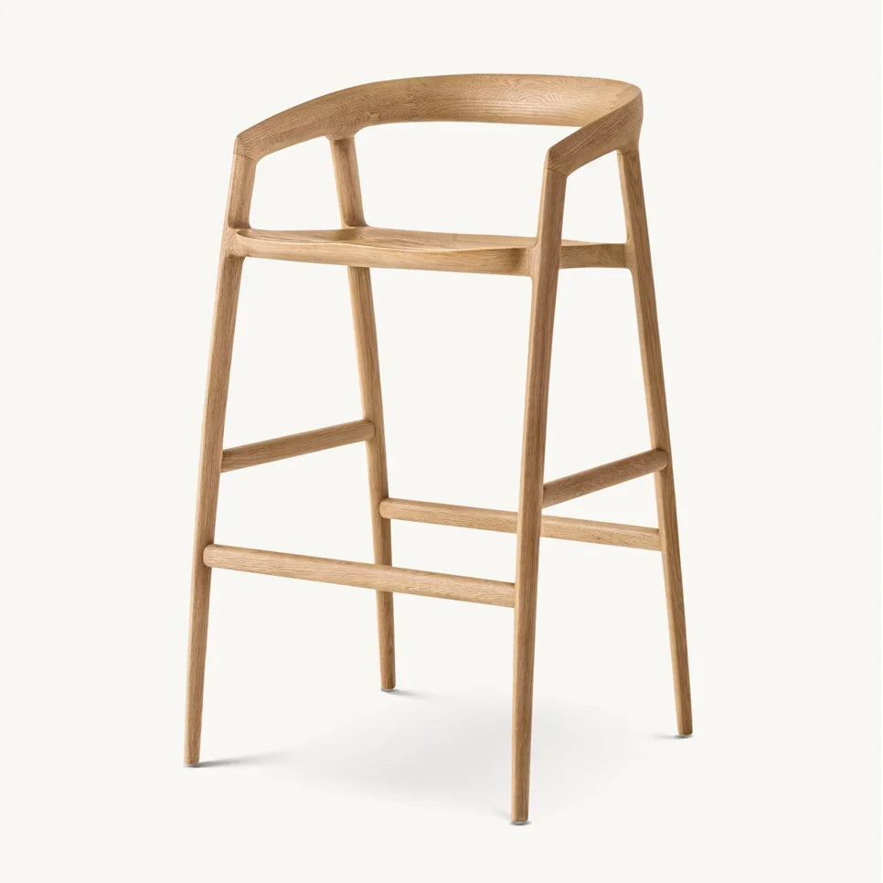 Modern European Stool – Sculptural Oak Frame – Oak by Re Home
