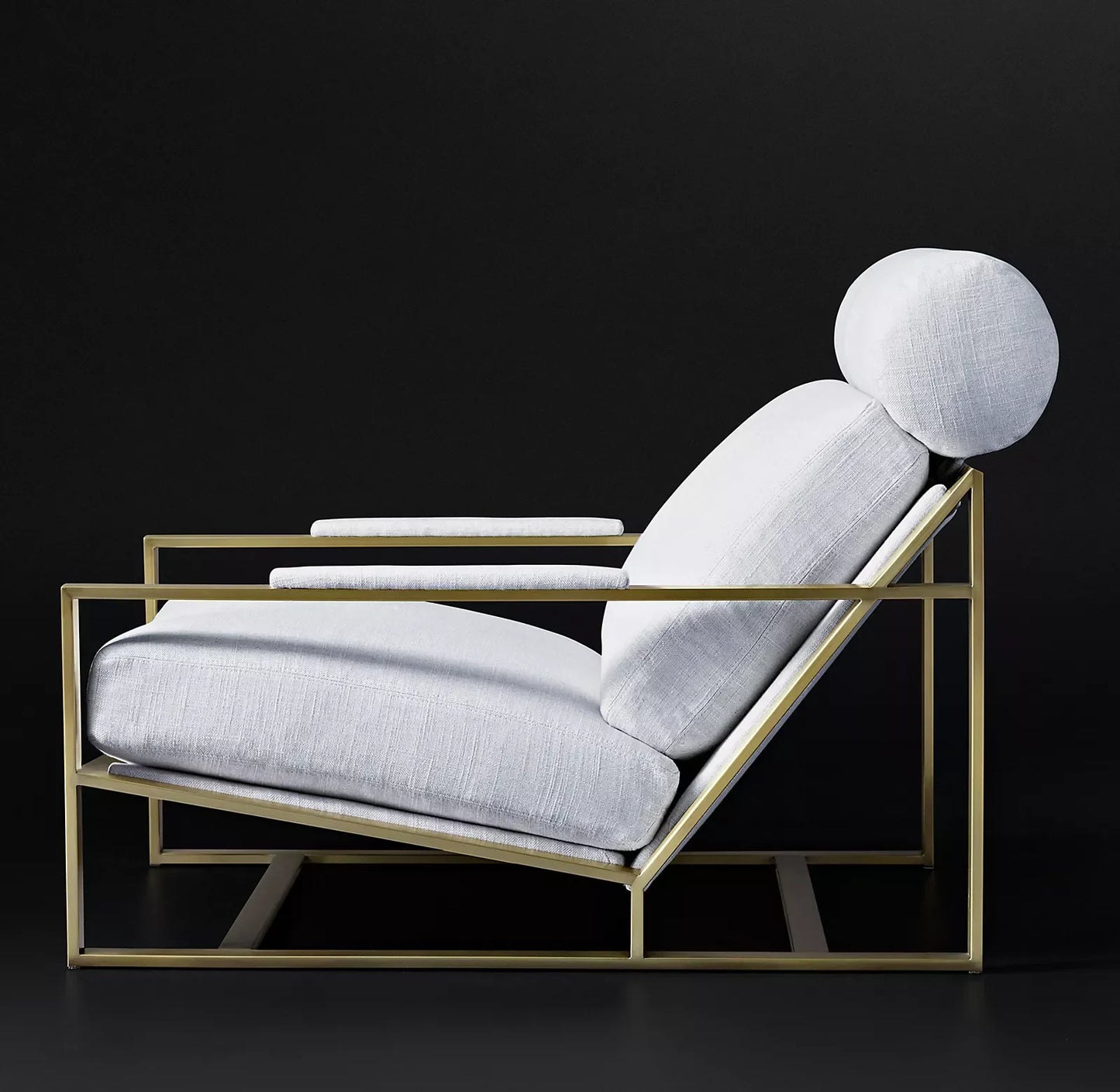 Milo Lounge Chair – Mid-Century Modern Brass or Steel | 1600356410993