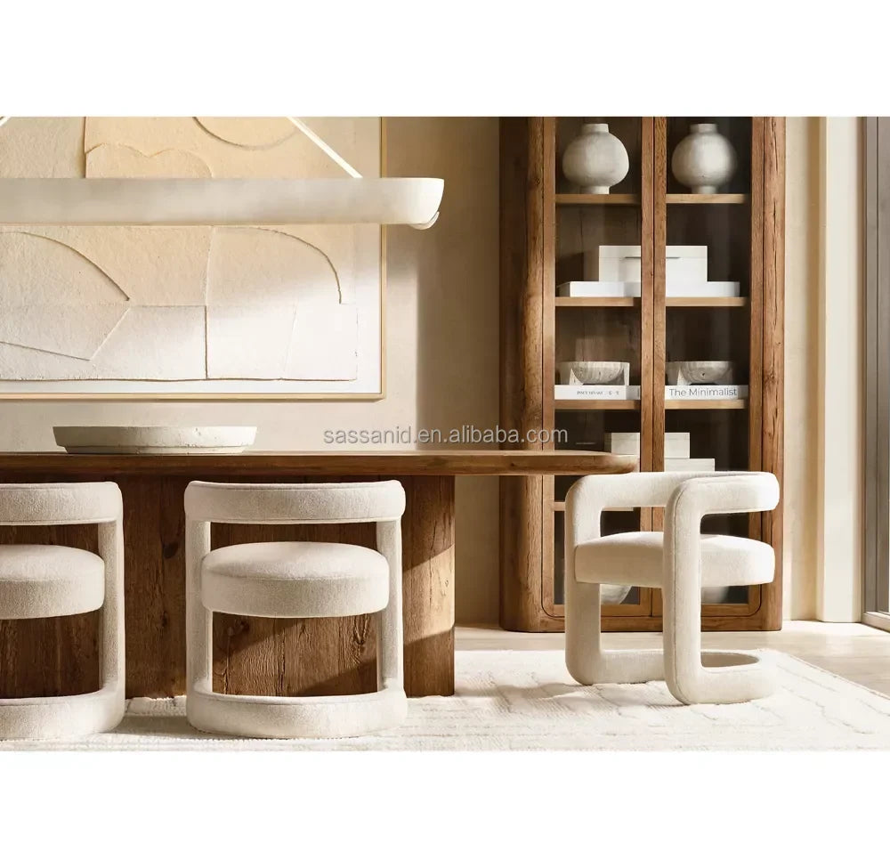 Pedestal Dining Table – Contemporary Solid Wood Design – Aged Oak Architectural Statement Piece