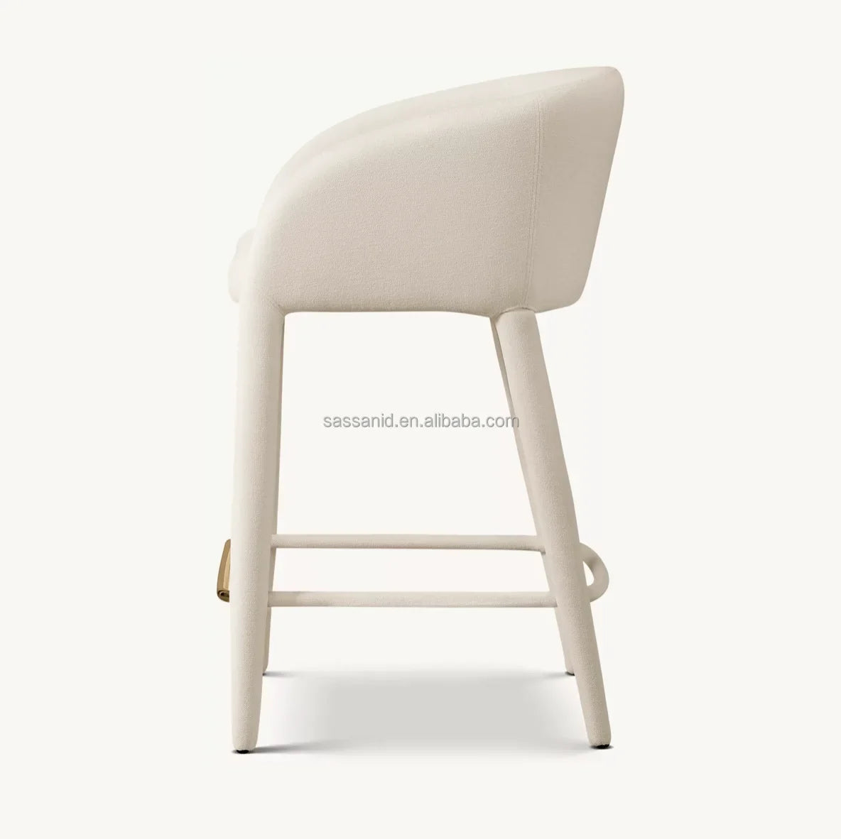 Barrelback Stool – Midcentury Silhouette, Vegan Leather & Metal | 1601579475092
