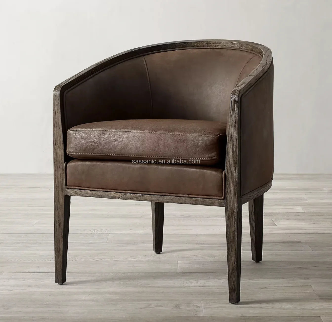 Dining Armchair – Mid-Century Leather Oak Dixon Statement Piece | 1600450561226