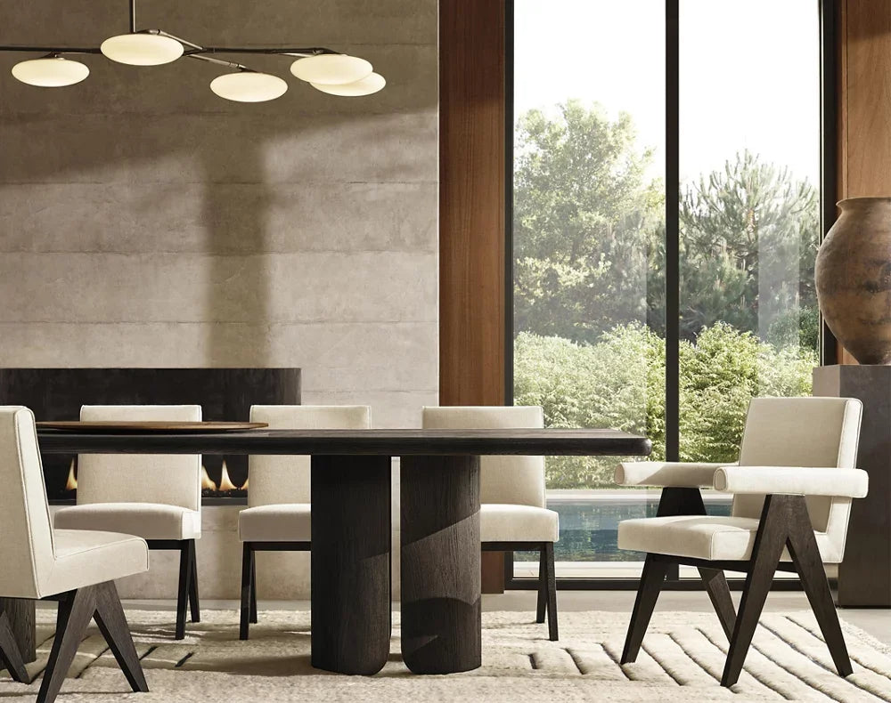 Madera Rectangular Dining Table – Handcrafted Solid Oak Modernist Design by Re Home – Architectural Statement Piece