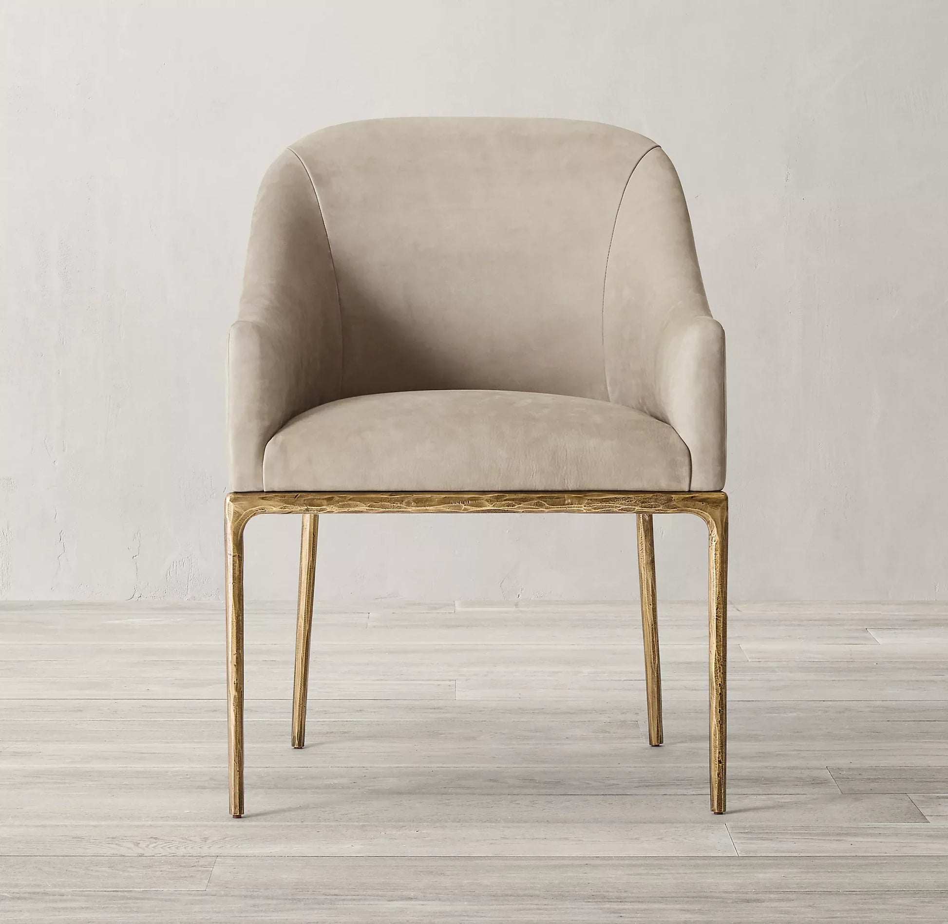Barrel Back Dining Chair – Forged Metal Leather European Luxury Statement Piece