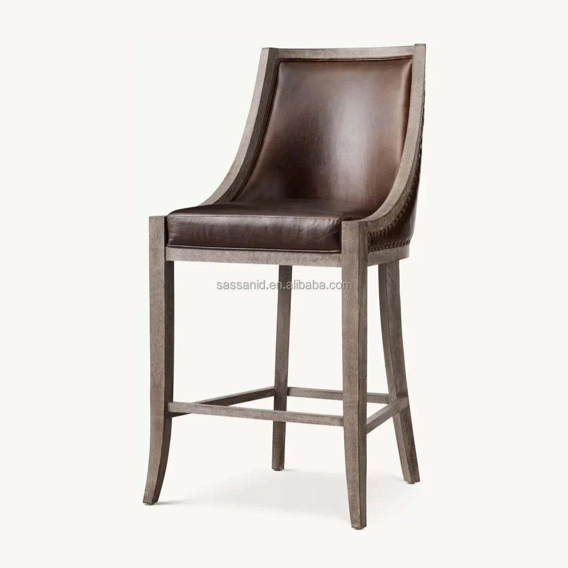 Mid-Century Modern Bar Stool – Solid Oak Burnt Oak Bryden Architectural Statement Piece