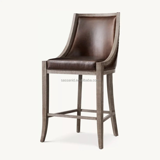 Mid-Century Modern Bar Stool – Solid Oak Burnt Oak Bryden Architectural Statement Piece