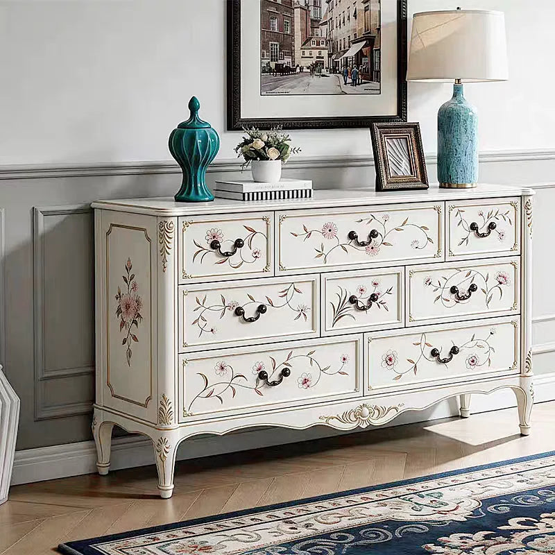 8-Drawer Chest – American Pastoral Painted Birch Solid Wood Cabinet