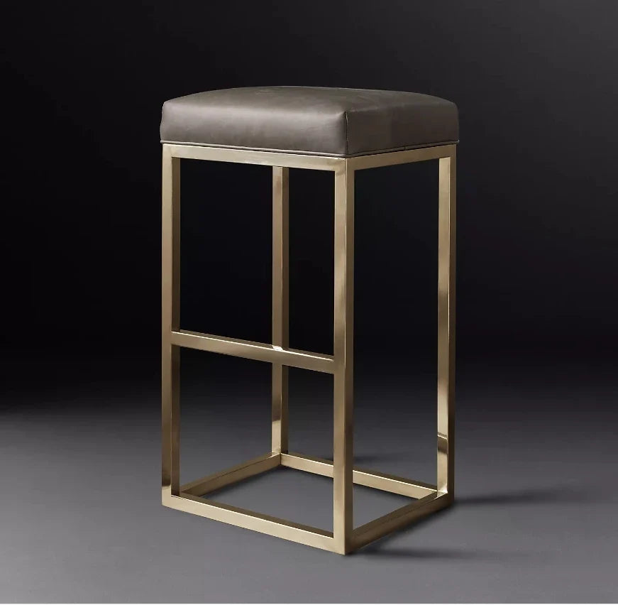 Reese Bar Stool – Mid-Century Leather and Oak Design | 1601054076058