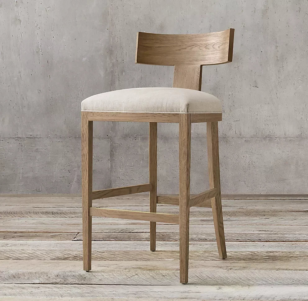 Minimalist Solid Oak Bar & Counter Stool – Contemporary Mid-Century Statement Piece