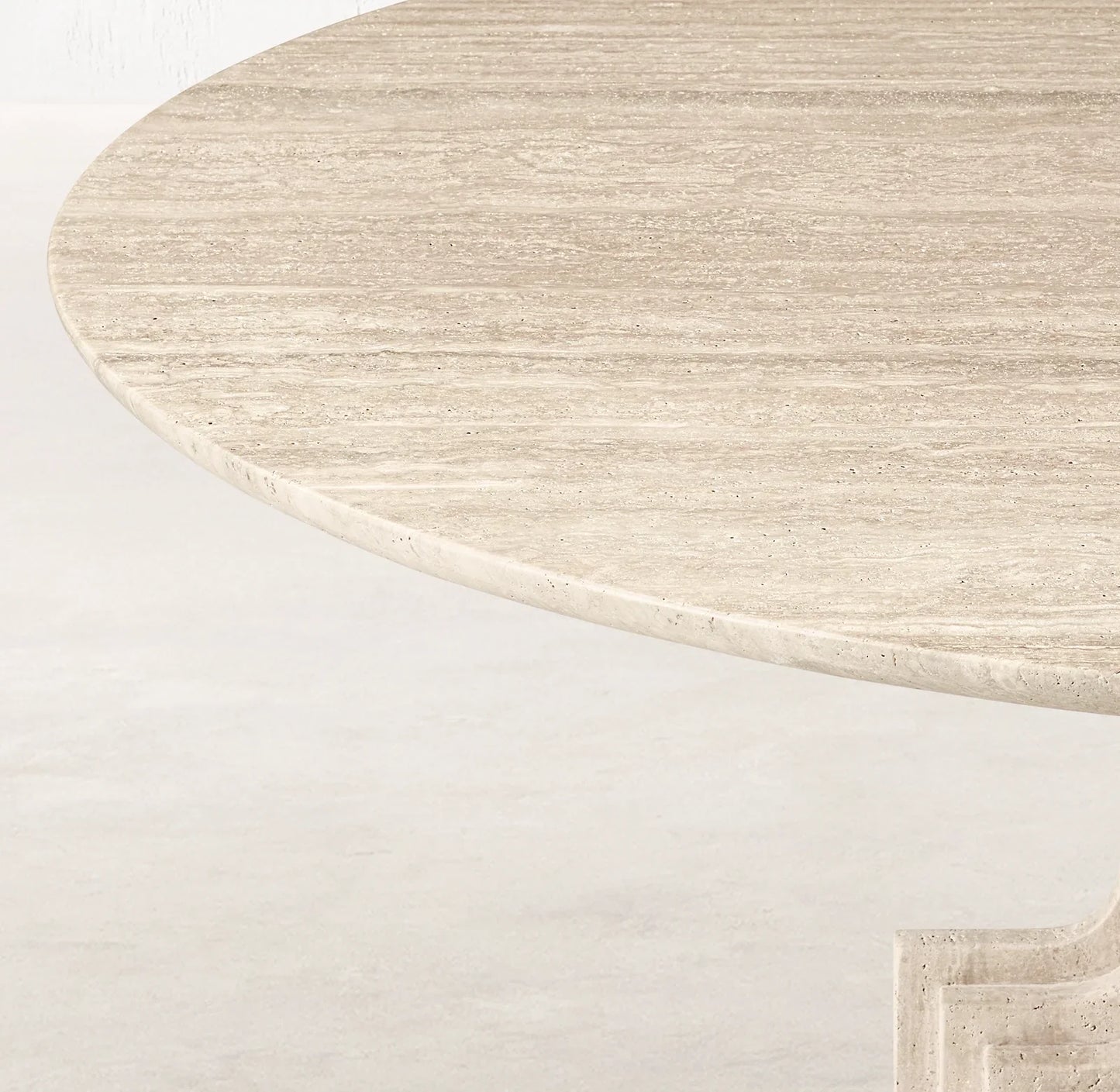 Round Dining Table – Streda Italian Arabescato Marble or Travertine Statement Piece