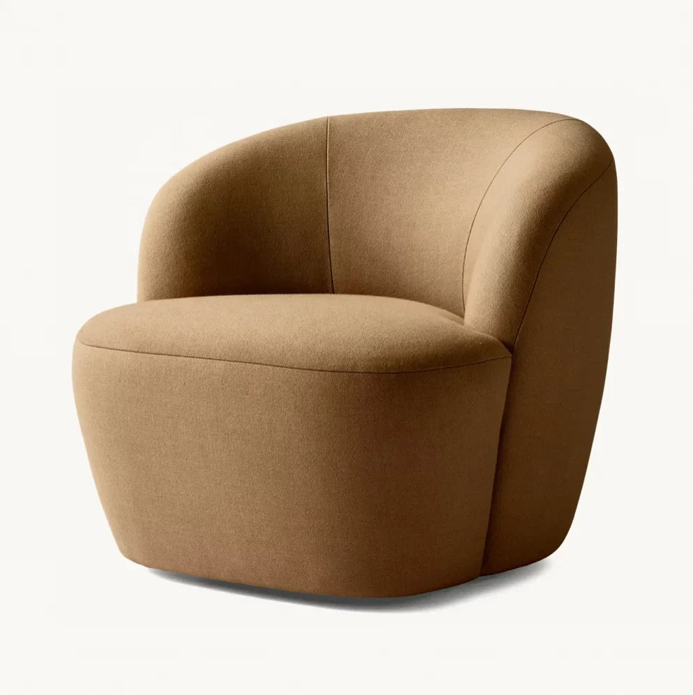Lounge Chair – Inverted V-Leg – Oak and Italian Leather – Mid-Century Modern