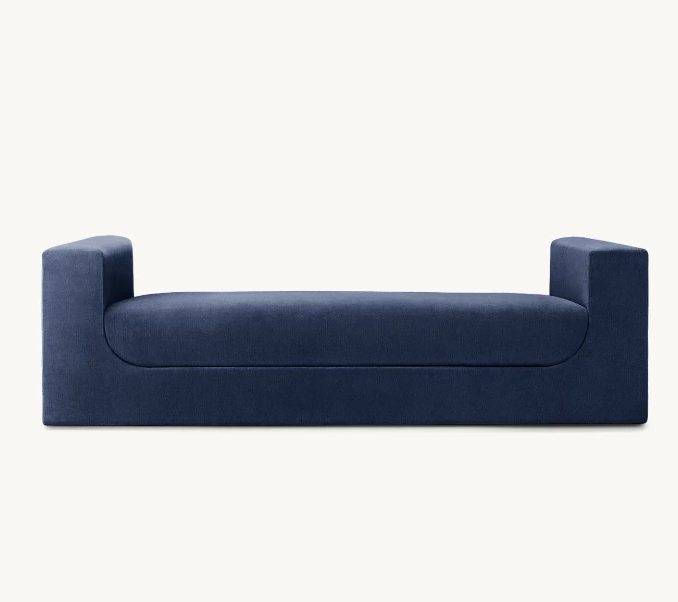 Sculpture Bench with Postmodernist Silhouette – Velvet Upholstery by Italian Design