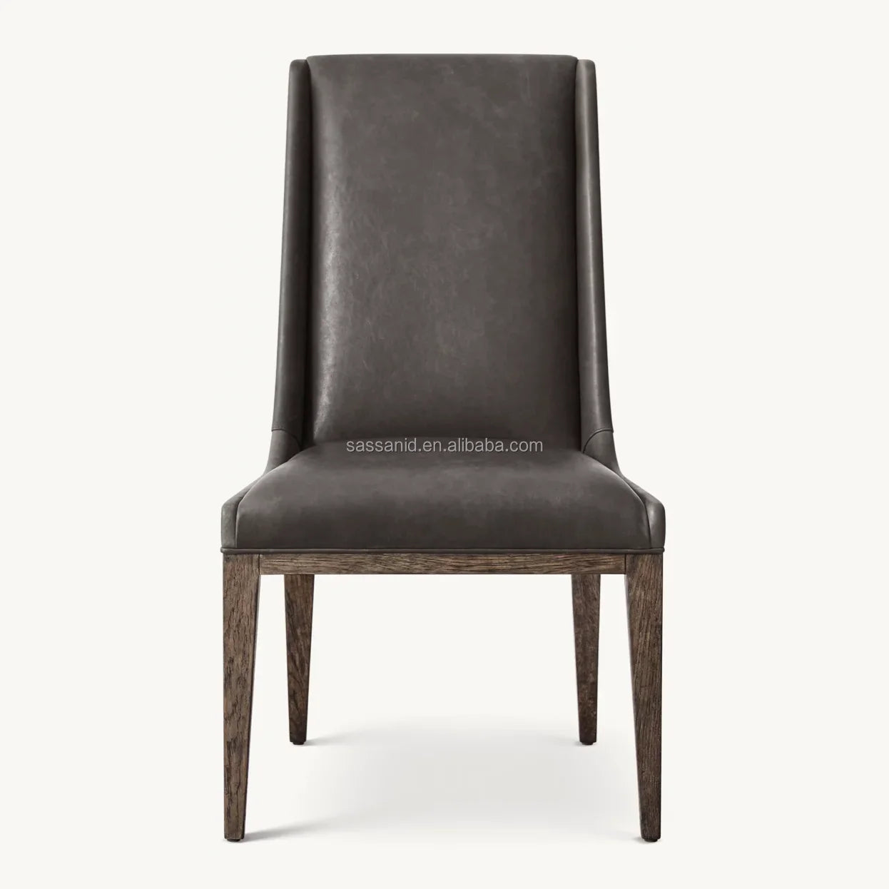Dining Chair – Midcentury Minimalist Solid Oak & Leather Statement Piece