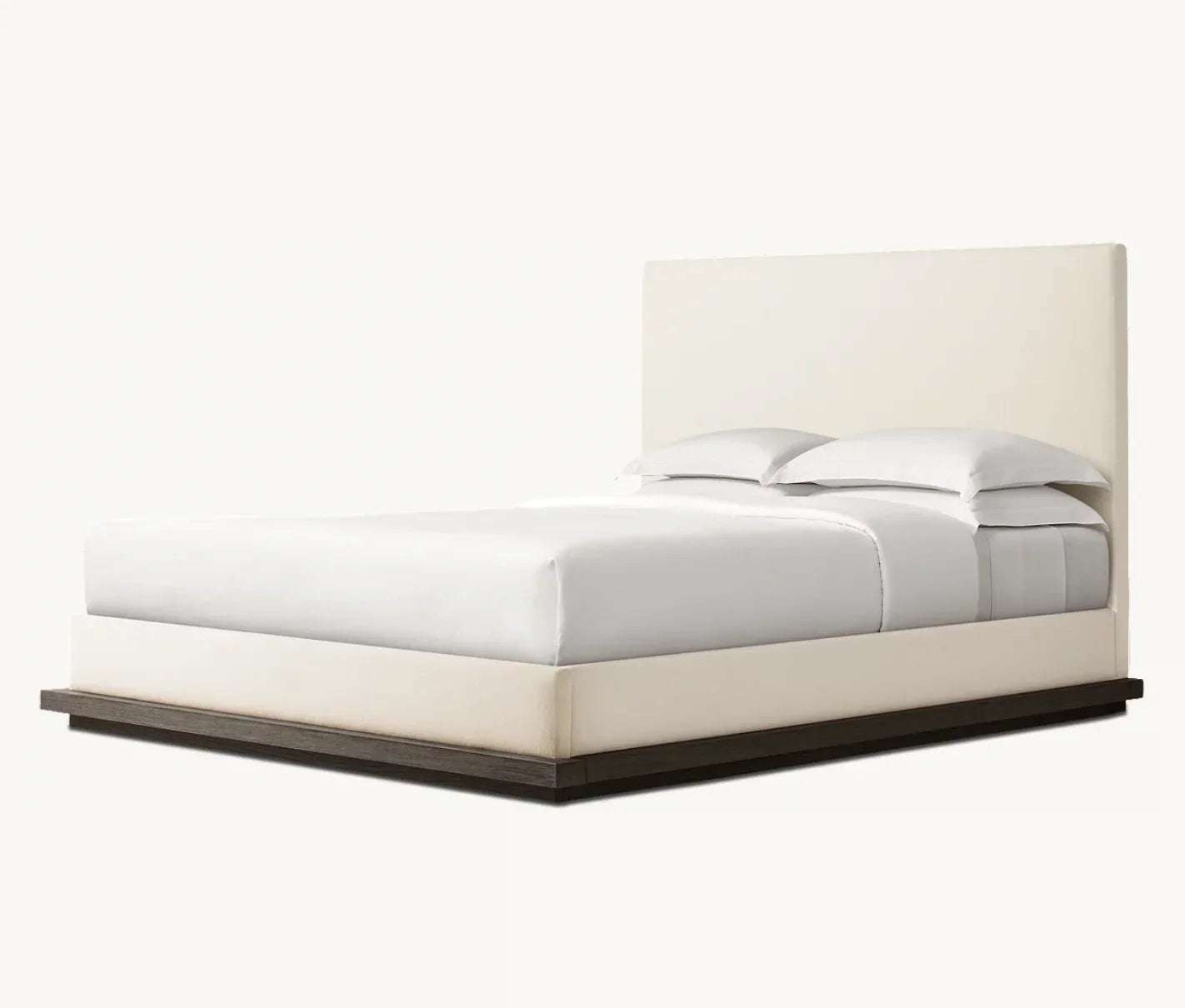 Montecito Fabric Panel – Contemporary Oak Wood Platform Bed