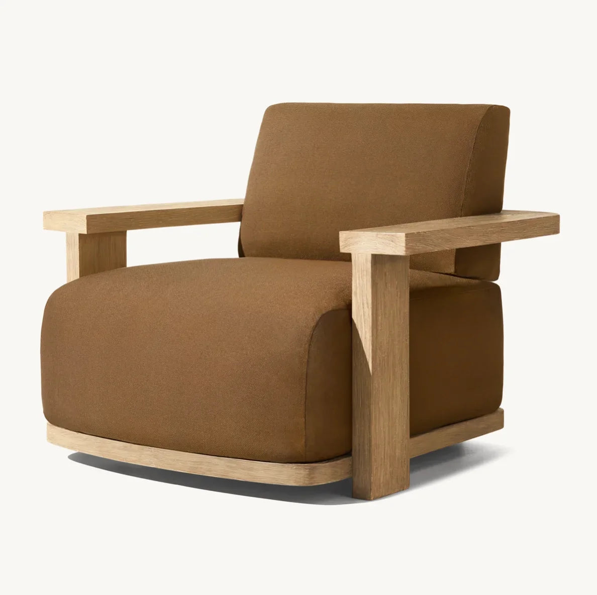 Contemporary Lounge Chair – Midcentury Oak & Italian Leather | 1600956773417