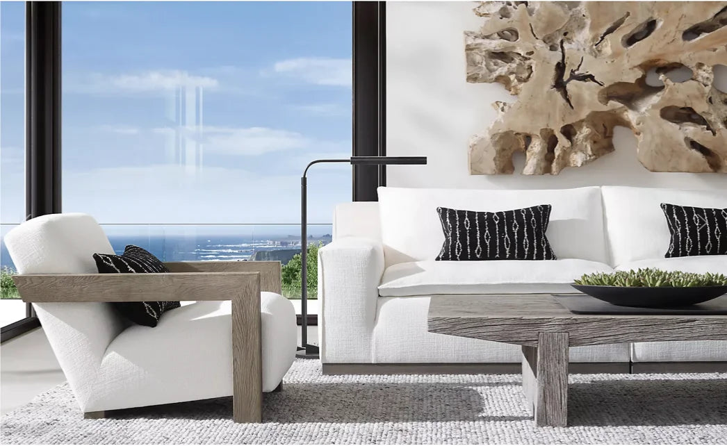 French Contemporary Wingback Chair – Elegant Linen Statement Piece